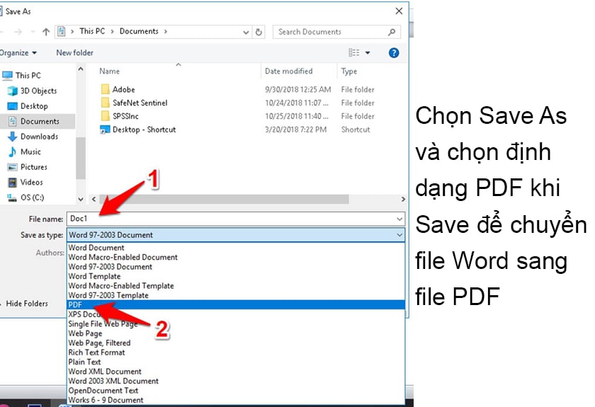 Chuyển file Word sang file PDF đơn giản