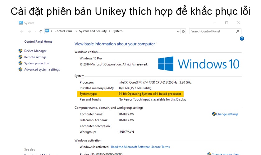 Lỗi Unikey không gõ được tiếng Việt do cài đặt phiên bản không phù hợp