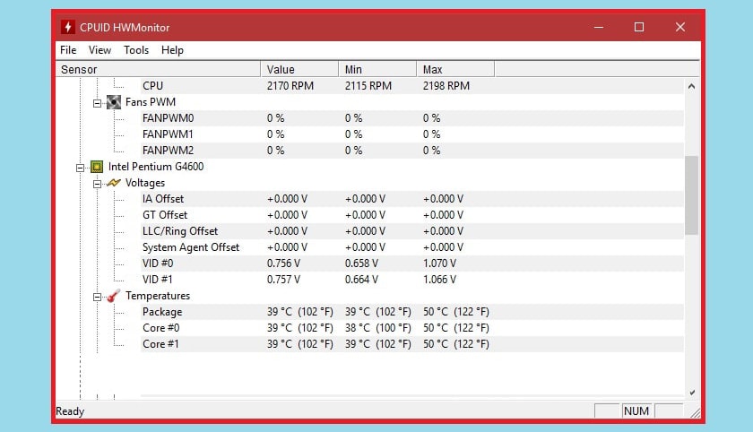 Kiểm tra nhiệt độ laptop qua CPUID HWMonitor