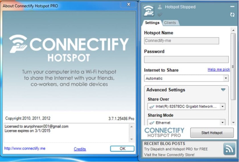 phần mềm Connectify Hotspot