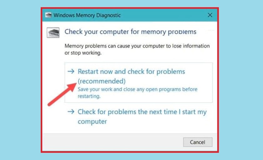 Cách kiểm tra ram máy tính thông qua ứng dụng Windows Memory Diagnostic