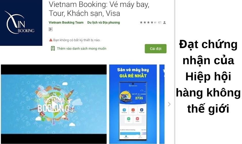 App đặt vé máy bay Vietnambooking.com