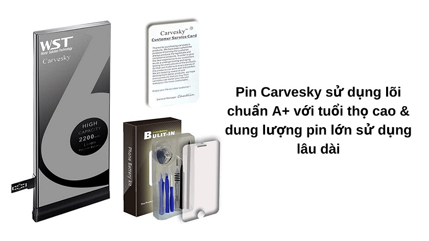 Pin Li-Ion dung lượng cao Carvesky cho iPhone 6