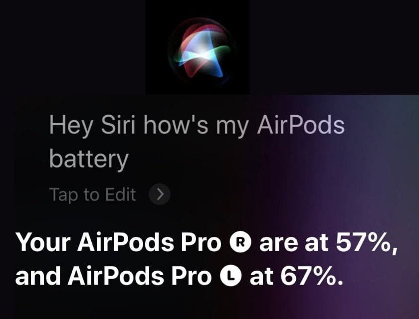 Kiểm tra pin Airpods, pin case bằng Siri