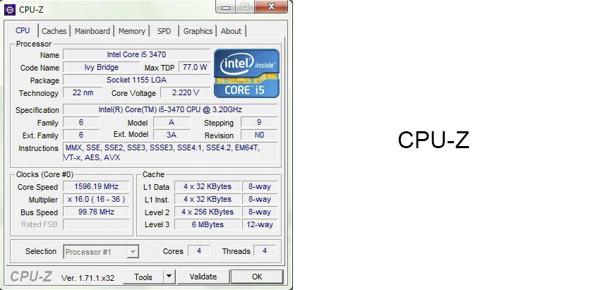 Phần mềm đo xung nhịp CPU-Z