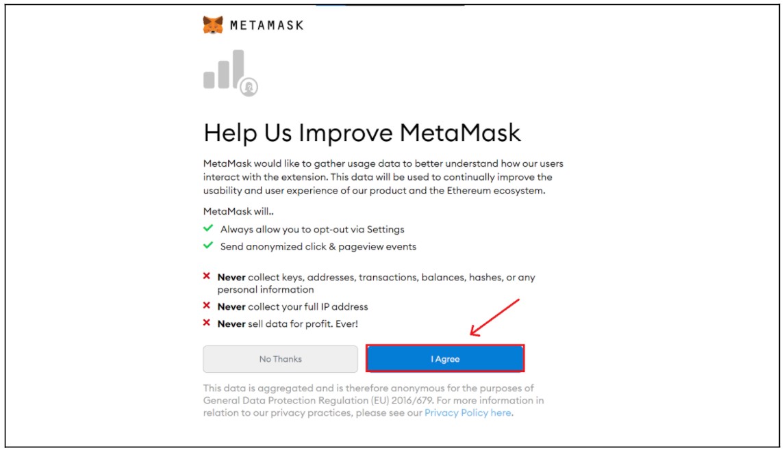 Hướng dẫn tạo tài khoản ví MetaMask - Bước 3