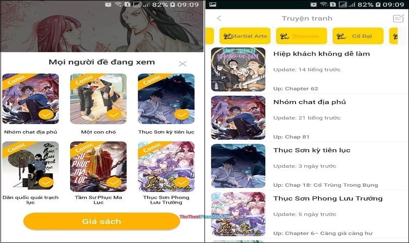 ứng dụng xem truyện tranh Yo Manga