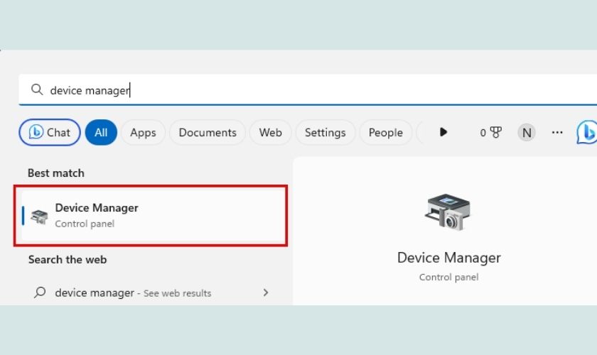 mở device manager 