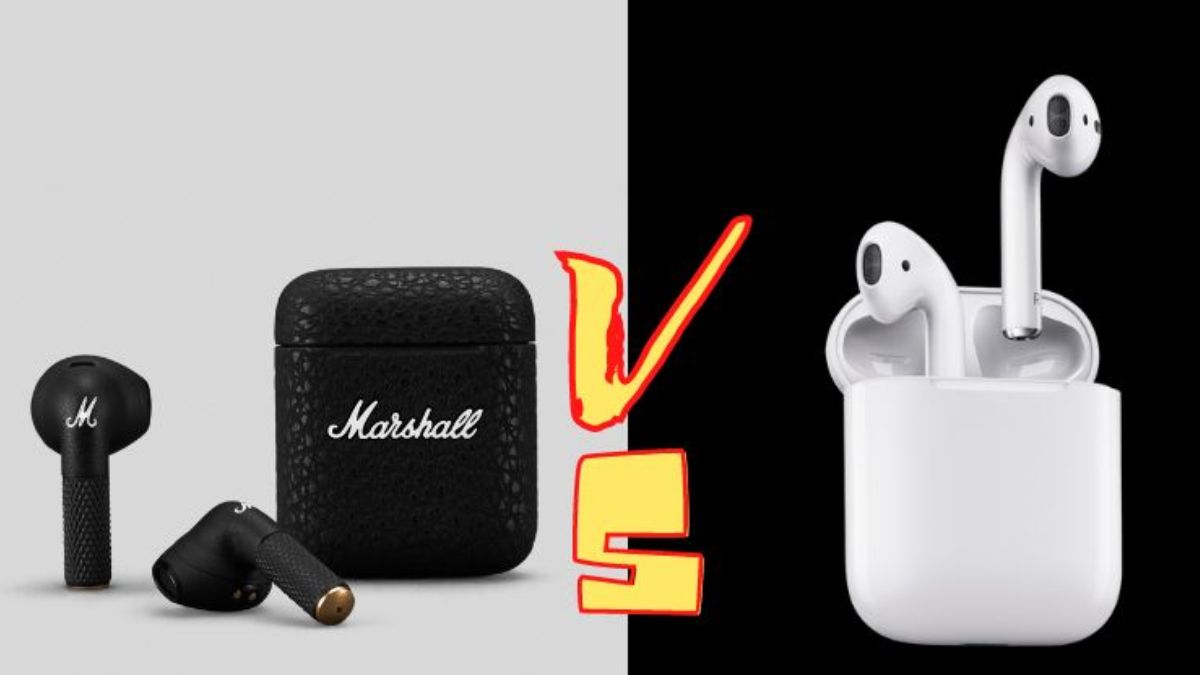 So sánh tai nghe Marshall và Airpod về thiết kế