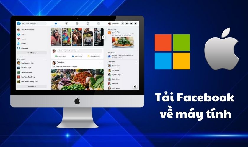 Cách tải Facebook về máy tính miễn phí Win 10, 7, Macbook