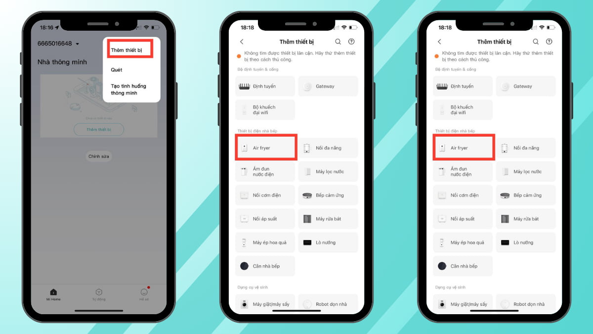 Hướng dẫn kết nối nồi chiên không dầu Xiaomi với app bước 3