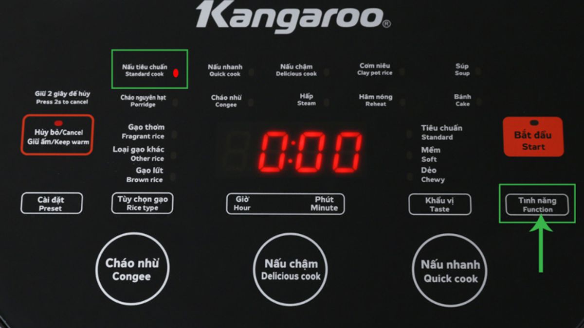 Cách sử dụng nồi cơm điện Kangaroo nấu