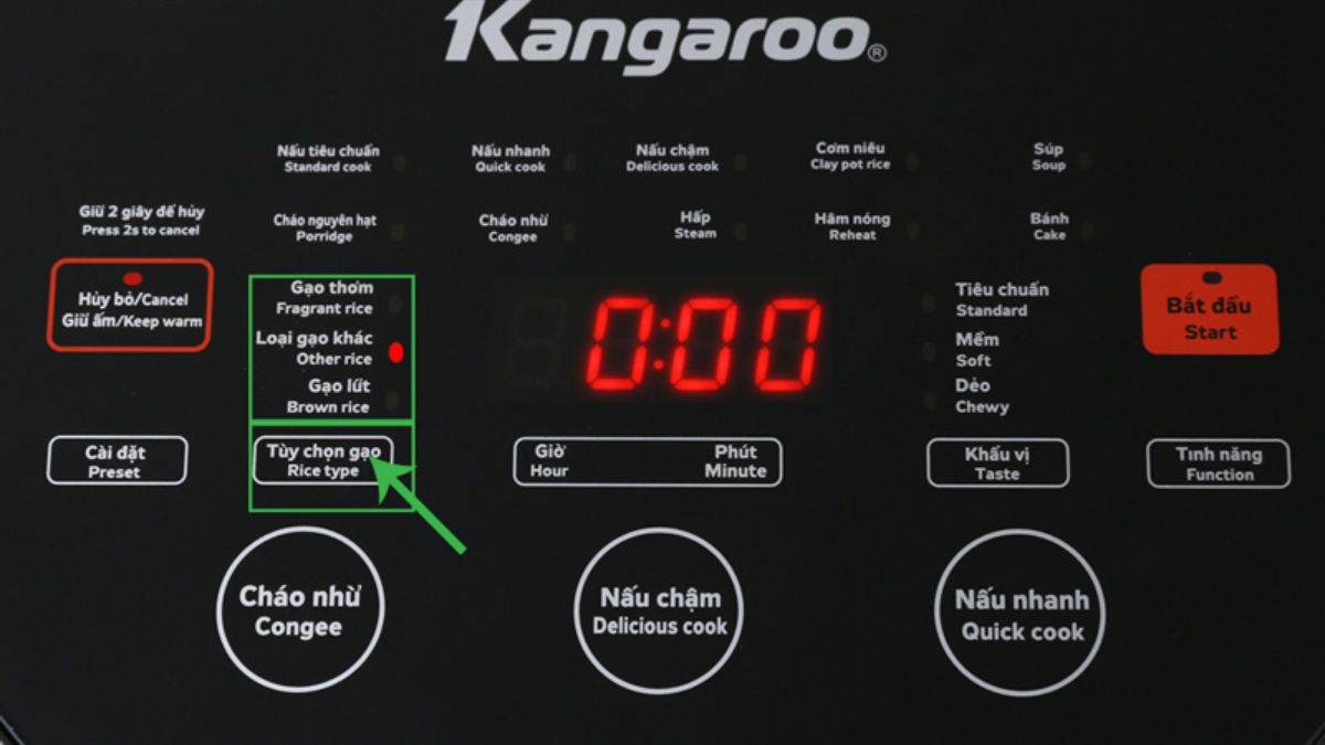 Cách sử dụng nồi cơm điện Kangaroo nấu cơm