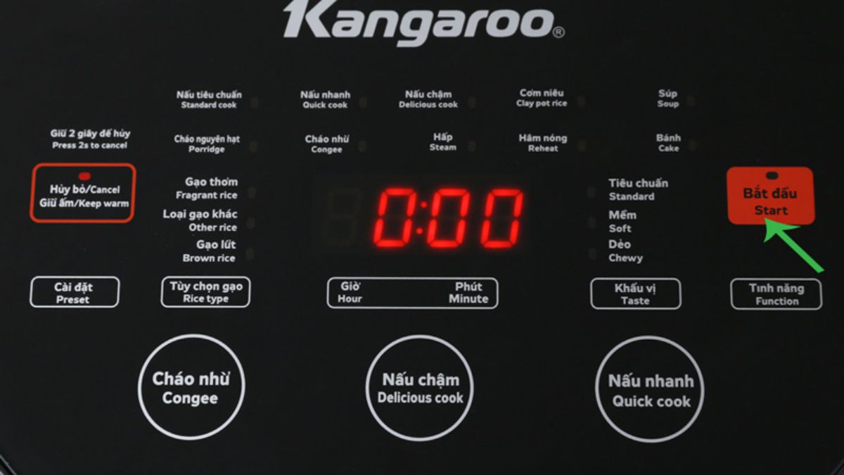 Cách sử dụng nồi cơm điện Kangaroo nấu cơm