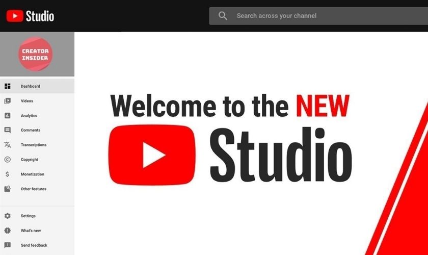 Các tính năng có trên YouTube Studio máy tính 