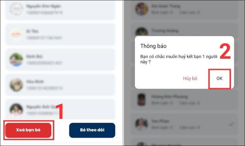 Nhấn chọn Ok để hoàn tất cách lọc bạn bè không tương tác trên Facebook 