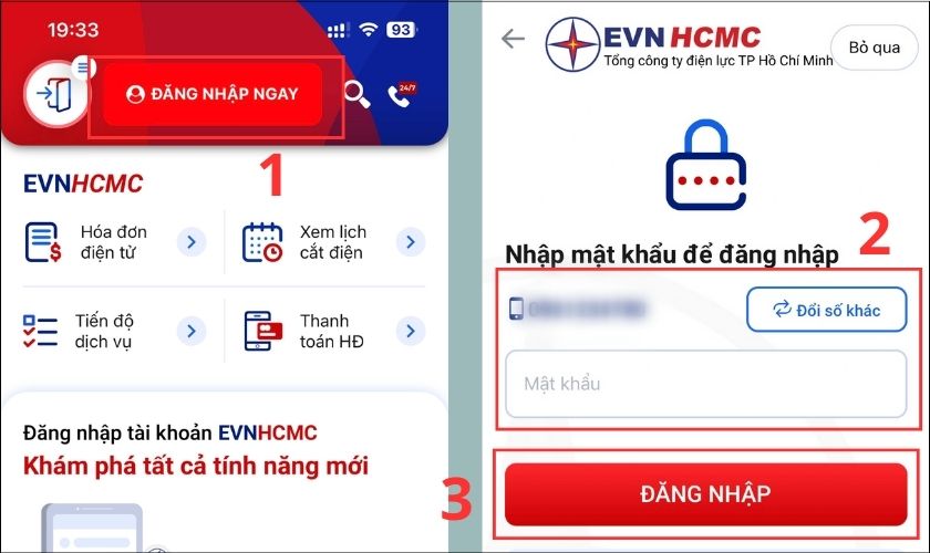 Đăng nhập vào app EVN tra cứu hóa đơn tiền điện