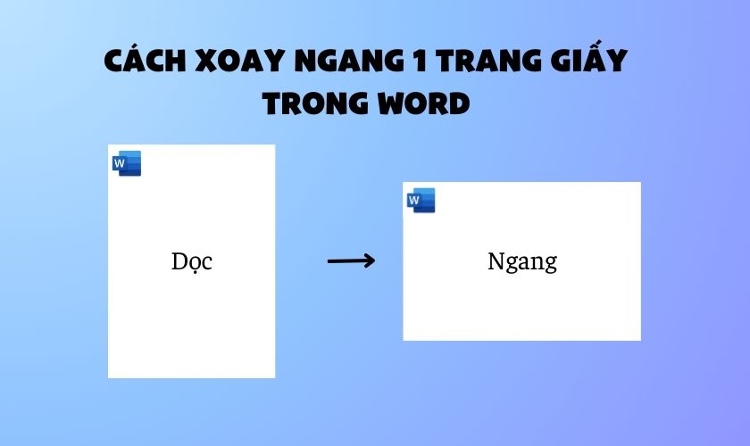 Hướng dẫn cách xoay ngang 1 trang giấy trong Word 2010, 2016