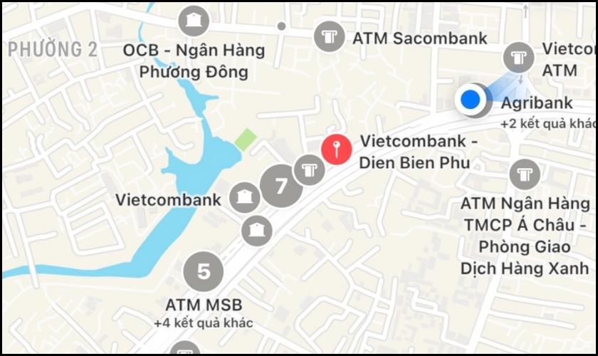 Tìm cây ATM bằng Google Maps