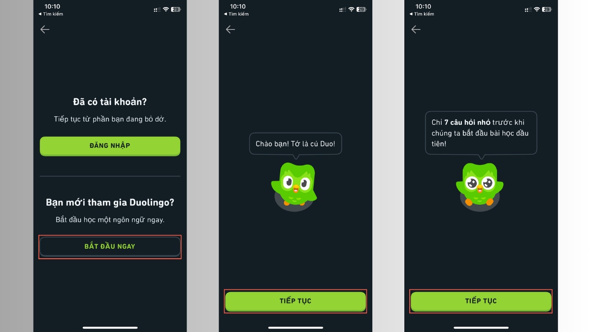 Cách đăng ký Duolingo và tạo tài khoản học tiếng Anh trên điện thoại bước 2