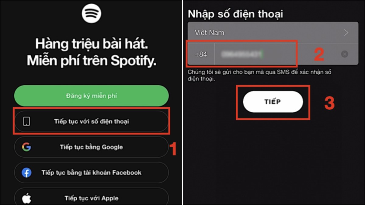 spotify là gì? Đăng ký tài khoản Spotify bằng số điện thoại trên điện thoại bước 1
