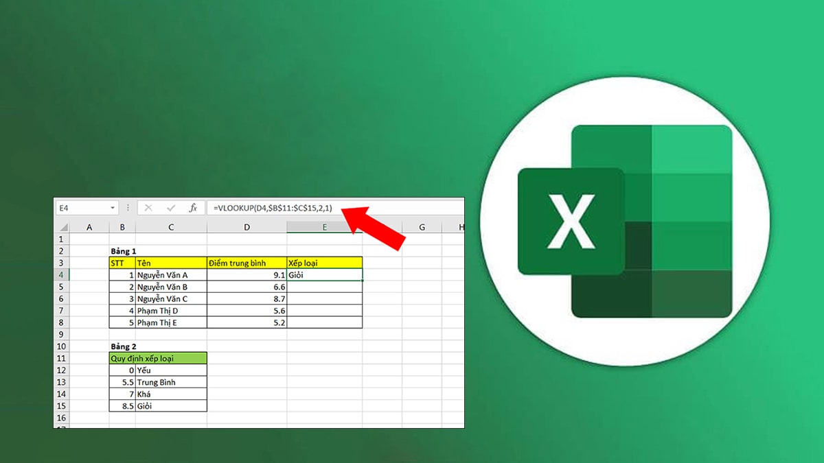 Cách sử dụng hàm VLOOKUP trong Excel và ví dụ