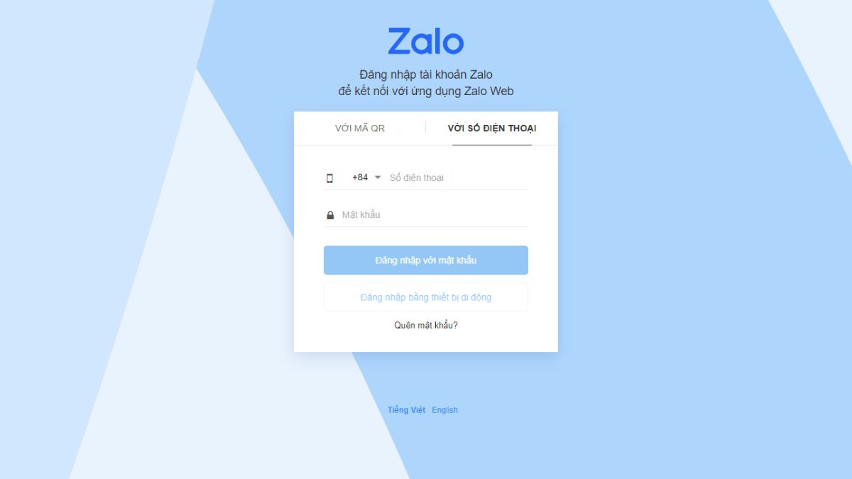 Cách đăng nhập website Zalo