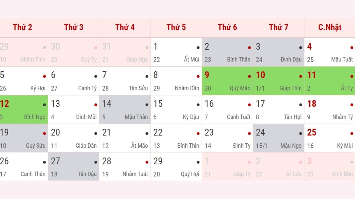 Xem lịch âm 2024 tháng 2 mới đầy đủ nhất