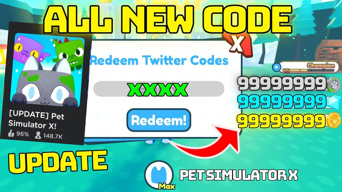 Code Pet Simulator X Pet mới nhất nhận Pet giá trị nhất đang sử dụng