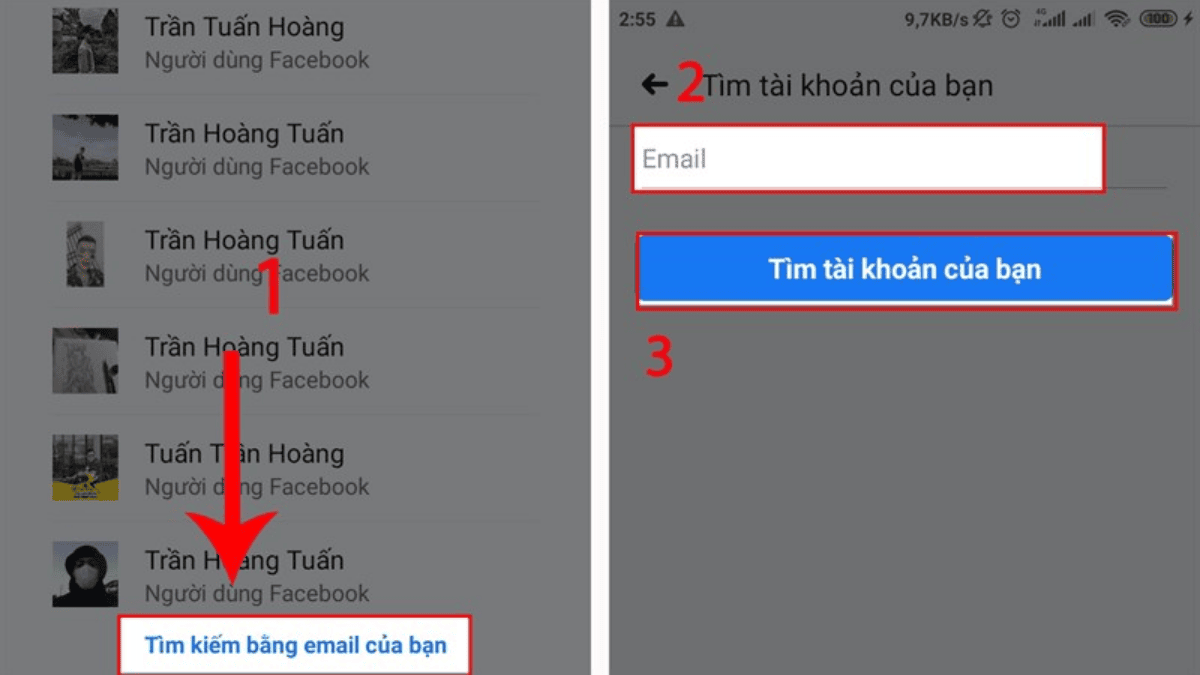 Cách khôi phục tài khoản Facebook bằng email